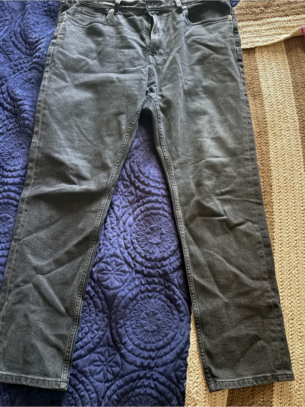 Everlane charcoal gray straight-leg jeans